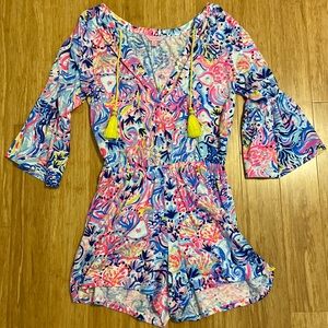Lilly Pulitzer Long Sleeve Romper with Tassels